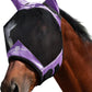 Harrison Howard Pro Luminous Horse Half Face Fly Mask Large Eye Space with Ears UV Protection for Horse Gentle Lavendar L