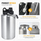Kerilyn Insulated Gallon Jug with Handle, One Gallon, 128oz Stainless Steel, Large Double Vacuum Water Bottle for Hot & Cold Drinks, Wide Mouth, Sweat Proof, Great for Travel, Camping, Stainless