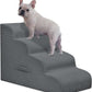 Dog Stairs for Small Dogs and Cats, 20" H 4 Steps Dog Ramp for High Beds, Couch, Sofa, Waterproof Pet Stairs with Removable Washable Cover, Non-Slip Sturdy Pet Steps