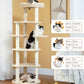 PETEPELA 61" Cat Tree for Indoor Cats, [6-Levels] Cat Climbing Tower with 9 Sisal Scratching Posts and Replaceable Dangling Ball &Top Perch, Beige