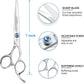 JASON 7" Straight Dog Grooming Scissors, Ergonomic Pets Grooming Shears, Premium Cats Trimming Kit with Offset Handle and Jewelled Screw, Sharp, Comfortable