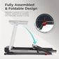 Sunny Health & Fitness Fully Assembled OneClick-Fold 20" Smart Treadmill with Auto Incline & SunnyFit App