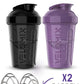 '-2 Pack- 20 oz Protein Shaker Bottles for Protein Mixes - 2x Wire Whisk | Leak Proof Shaker Cups for Protein Shakes and Pre Workout | Protein Shaker Bottle Pack (Purple&Black)