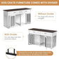 Large Dog Crate with Double Rooms, 72" Heavy Duty Wooden Dog Cage Furniture Dog Crate Kennel with Drawers & Removable Divider,Indoor Luxury Dog House for Large Dogs,White