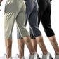 Men's Capri Pants 3/4 Joggers Gym/Workout/Hiking Below Knee Long Shorts Lightweight Quick Dry with Zipper Pockets