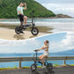 Winado Electric Bike for Adults, 14" Folding Electric Bicycle 450W Motor with Dual Disc Brakes, Max Range 25Miles(Pedal-Assist) & Speed 15.5MPH, Foldable Commuter City Ebike for Adults/Teens
