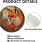 Lygond Metal Sign Tin Sign Circular Stained Glass Fox Minimalist Wall Art for Pub 12×12 Inches