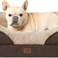 EHEYCIGA Memory Foam Dog Bed for Medium Size, Orthopedic Dog Sofa with Sides and Waterproof Liner, Washable Bolster Pet Bed Couch with Removable Cover, 30x20x6.5 Inch, Brown
