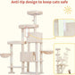 Hey-brother Cat Tree Tower, Scratching Posts with a Extended Part, Wide Platforms, Cozy Condos, Hammocks, Sisal Columns and Ball for Indoor Cats, 70.1 Inches, Beige MPJ038M