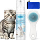 Waterless Cat Shampoo with Brush and Cloth, 6.8 FL OZ Cat Shampoo and Conditioner, Cat Dry Shampoo, No Rinse Formula for Quick Clean, Care for Cats and Kittens with Itching & Sensitive Skin