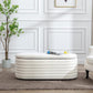 Kmax 45" Storage Bench Faux Fur Entryway Bench Upholstered Ottoman Bench for Bedroom Living Room Hallway, White