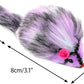 CHIWAVA 6PCS 3.1" Long Haired Furry Mice with Rattle Gradient Color Small Cat Toy Mouse Kitten Interactive Toy