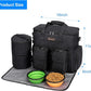 Dog Travel Bag, Airline Approved Pet Travel Bag with 2 Dog Treat Training Pouches for Weekend Pet Travel Supplies & Accessories, Black