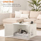 Feandrea Cat Litter Box Enclosure, Litter Box Furniture Hidden with Removable Divider, Indoor Cat House, End Table, 31.5 x 20.9 x 19.7 Inches, White UPCL002W01