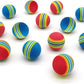 12 Pack 2 Color Rainbow Cat Toy Balls Soft EVA Foam Interactive Indoor Kittens Favorite Toys 1.38" Dia. Small Dogs Puppies Toy Balls Bulk Activity Chase Quiet Play Sponge Ball