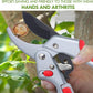 Garden clippers, premium Germany pruners, Work 3 times easier, professional ratchet pruning shears, cutting rose, flower, hedge, stem, tree, Sharp gardening scissors, Arthritis weak hand snips