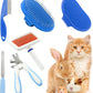 Pet Grooming Kit with Slicker Brush Bath Massage Glove Brush Pet Shedding Comb Nail Clipper Trimmer 6 Piece Set for Rabbit Kitten Guinea Pig Cat Chinchilla Ferret Small Animals