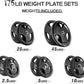 RitFit Olympic Rubber Grip Plates for Barbell, 2-Inch Weight Plates for Weightlifting and Strength Training in Home & Gym, Single, Pair and Sets(2.5/5/10/25/35/45 LB)