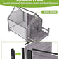 GUTINNEEN Insulated Dog House Outdoor, Waterproof Dog Kennel with Anti-Bite Design, Asphalt Roof, Elevated Base, PVC Curtain, for Small to Medium Dogs - Grey