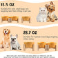 SPUNKYJUNKY 15° Slanted Ceramic Dog and Cat Bowl with Wooden Stand, Tilted Bulldog Food and Water Bowl No Slip Non-Spill for Cats Medium Dogs Big Face Pets 13.5 OZ (1.7 Cups, Yellow × 2)