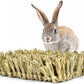 Hamiledyi Rabbit Grass Bed Bunny Natural Straw Woven Mat Guinea Pig Hay Mat Chew Mat for Rabbit Guinea Pig Chinchilla Squirrel Hedgehog(10.6x7.5x3.5inches)
