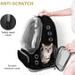 Cat Backpack Carrier, Breathable Cat Carrier Large Space Bubble Pet Backpack for Kitty Small Dog up to 12lbs, Transparent & Foldable Pet Carrier for Travel Hiking (Black
