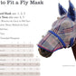 Kensington Fly Mask with Fleece Trim for Horses — Protects Face and Eyes from Flies and Sun Rays While Allowing Full Visibility — Breathable and Non Heat Transferring, Large, Atlantis