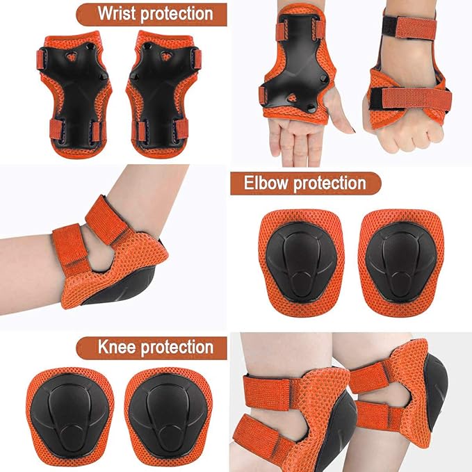 Adjustable Helmet for Ages 3-16 Kids Toddler Boys Girls Youth,Protective Gear with Elbow Knee Wrist Pads for Multi-Sports Skateboarding Bike Riding Scooter Inline skatings Longboard Roller Skate