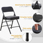 BOOSDEN Padded Folding Chair 2 Pack, Foldable Chair with Thick Cushion, Heavy Duty Metal Folding Chair for Outdoor & Indoor & Dining & Party, Black