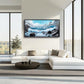 Extra Large Framed Abstract Sea Ocean Wall Art,Black and White Wall Decor, Coastal Seashore Pictures for Living Room,Canvas Print Painting Modern Artwork Bedroom Office Bathroom 60L x 30W