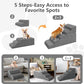 𝟱 𝗦𝘁𝗲𝗽𝘀 Dog Stairs for High Beds, 21.3" Tall Pet Steps for Small to Large Dogs & Cats, Waterproof with Removable Cover & PE Support Board for Bed, Couch, or Car