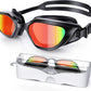Swim Goggles, Unisex Adult Swimming Goggles Anti Fog Anti UV No Leakage Wide View for Men Women Youth