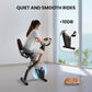 Exercise Bike Stationary Bike Folding Exercise Bike with 10 Level Adjustable Magentic Resistance Support Back Pad and Phone/Tablet Holder Arm Resistance Band Pulse Sensor LCD Monitor for Home Workout 265 LB Capacity