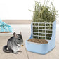 Litewoo Rabbit Hay Feeder Guinea Pig Feeder, 2 in 1 Automatic Small Animal Food Bowl Feeding Cage Accessories (Blue)