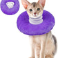 BRKURLEG Cat Recovery Collar Soft Cat Cones Pet Neck Protector Adjustable Kitten Cones to Stop Licking After Surgery Pet Elizabethan Collar for Cats Kittens, Purple, S