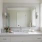 27x36 Inch Nickel Bathroom Mirror for Wall, Aluminum Frame Rectangle Rectangular Vanity Mirror, Modern Large for Bedroom, Living Room, Horizontal or Vertical