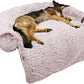 GGIB Calming Dog Bed Fluffy Plush Dog Mat for Furniture Protector with Removable Washable Cover for Large Medium Small Dogs and Cats (Large, Rust White)