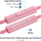 LUDOS Clamor Wired Earbuds in-Ear Headphones, 5 Years Warranty, Earphones with Microphone, Noise Isolating Ear Buds, Memory Foam for iPhone, Samsung, School Students, Kids, Women, Small Ears - Pink