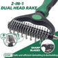 Pet Grooming Kit - 7 PCS Green Deshedding Brush Set with Undercoat Rake, Slicker Brush, Bath Brush & Nail Clipper for Short & Long-Haired Dogs and Cats