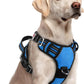 rabbitgoo Dog Harness for Large Dogs, No Pull Pet Vest with 3 Buckles, Adjustable Soft Padded Pet Harness with Easy Control Handle and Reflective Strips, Blue, L
