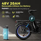 Foldable Electric Bike for Adults, 30+MPH, 48V 20Ah Removable Lithium Battery up to 80Miles, 20" Fat Tire 1000W Peak Motor Dirt Ebike Adult Electric Bicycle for Commute Beach Mountain E Bike