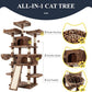 Allewie 68 Inches Cat Tree/House and Towers for Big Feline/Scratching Post/Multi-Level Large Kitty Climbing Tree with Condo/Leopard Print