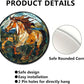 Lygond Metal Tin Sign - American Mustang Vintage Stained Glass Sign for Garden - 1212 Inches