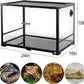34 Gallon Reptile Tank, Glass Reptiles Terrarium 24" x 18" x 18", Sliding Door, Top Ventilation, Cable Pass, Humidify Hole, Glass Reptile Cage Habitat for Bearded Dragon, Lizard, Snake, Gecko