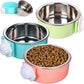 HERCOCCI Dog Crate Bowl, Removable Stainless Steel Pet Kennel Cage Hanging Food Bowls and Water Feeder Coop Cup Prevent Overflow for Puppy, Medium Dog, Cat, Rabbit, Ferret (3PCS)