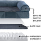 Furhaven Orthopedic Dog Bed for Large Dogs w/ Removable Bolsters & Washable Cover, For Dogs Up to 95 lbs - Sherpa & Chenille Sofa - Orion Blue, Jumbo/XL