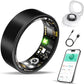 Smart Ring Health Tracker, Fitness Sleep and Heart Rate Monitor Smart Ring, Waterproof Bluetooth Fitness Tracker Ring IPX68 Waterproof (Black, 8)