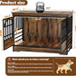 COZPAW 52 Inch Dog Crate Furniture, Extra Large Dog Kennel Indoor for XLarge Breed, Heavy Duty Dog Cage with Double Elegant Arched Doors, Decorate as TV Stand & End Table-Retro Brown