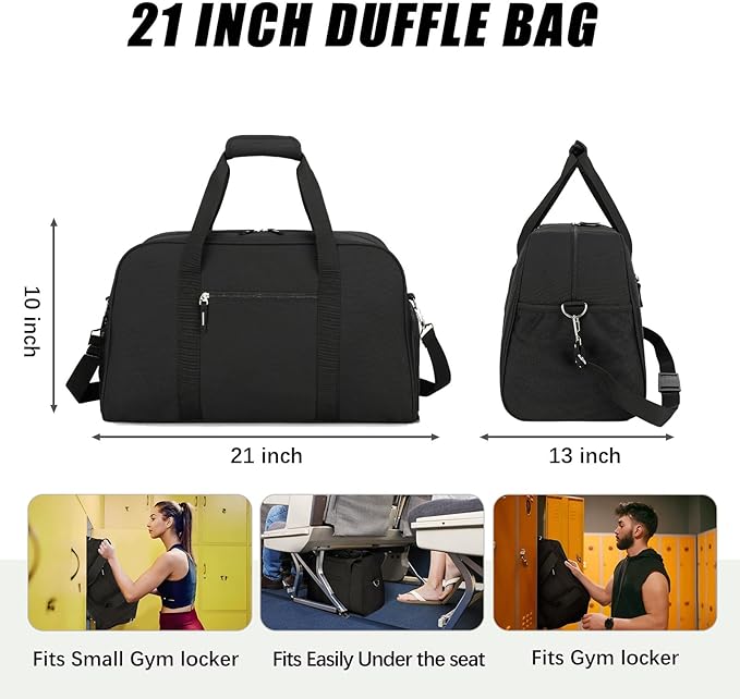 Searock 21 Inch Gym Bag with Shoe Compartment, Sports Duffle Bag for Travel, Carry On Duffel Bag, Weekender Overnight Bags for Men and Women Traveling