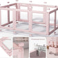 DIY Clear Acrylic Dog Playpen House,Quick Easy Assembly and Disassembly,Strong Floor Suction,Indoor and Outdoor Use,Easy Cleansing Puppy Fence (Skin Pink, 30.3" H, 8PCS)